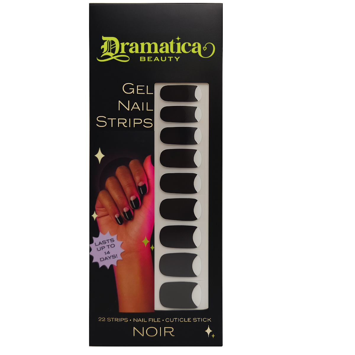Noir—Black Half-Moon Gel Nail Wrap