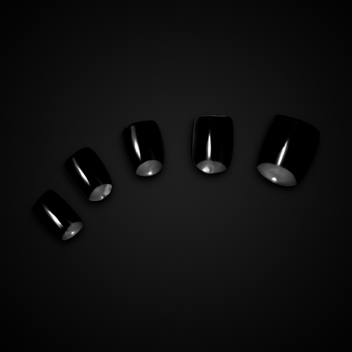 Noir—Black Half-Moon Gel Nail Wrap