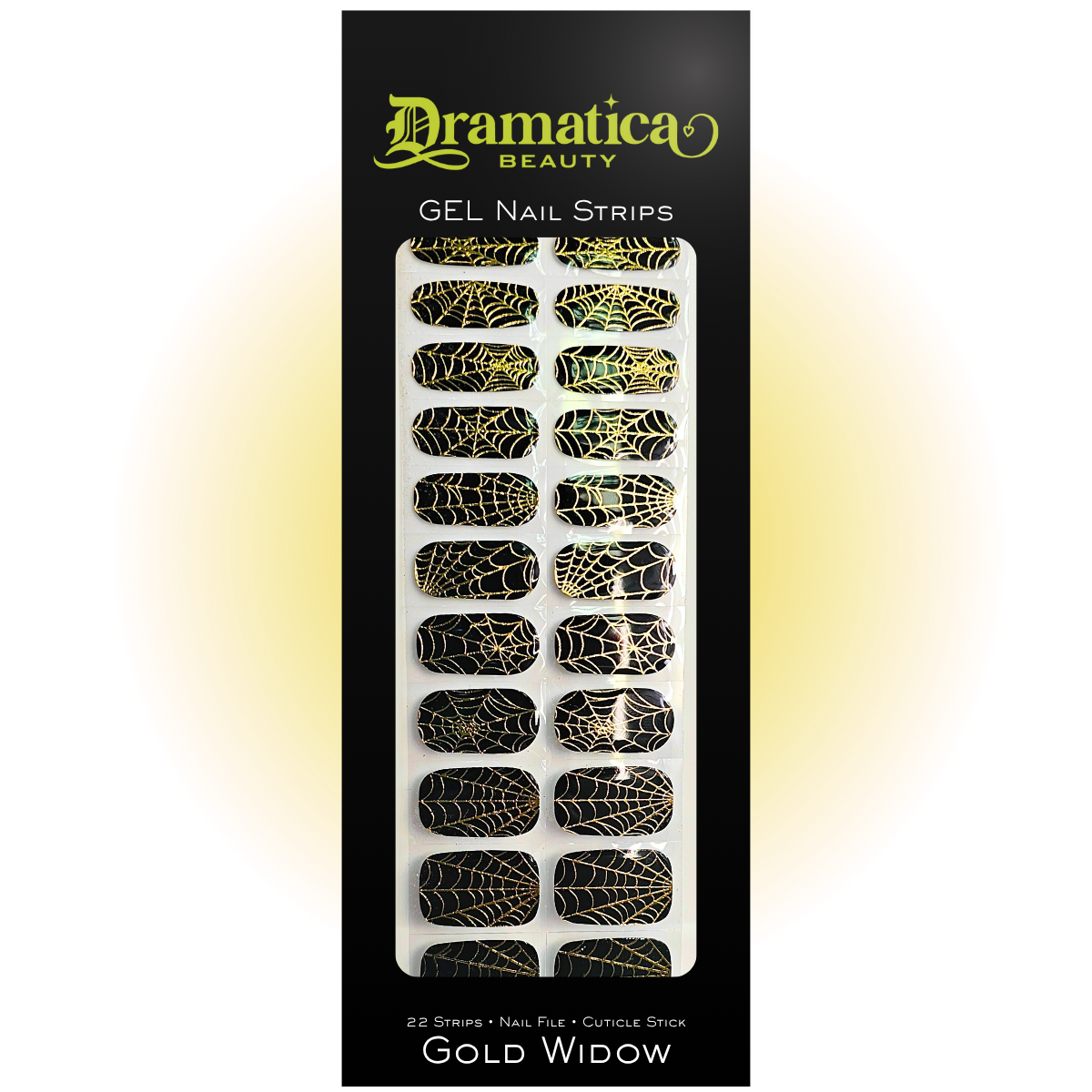 Gold Widow Gel Nail Strips