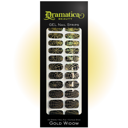 Gold Widow Gel Nail Strips