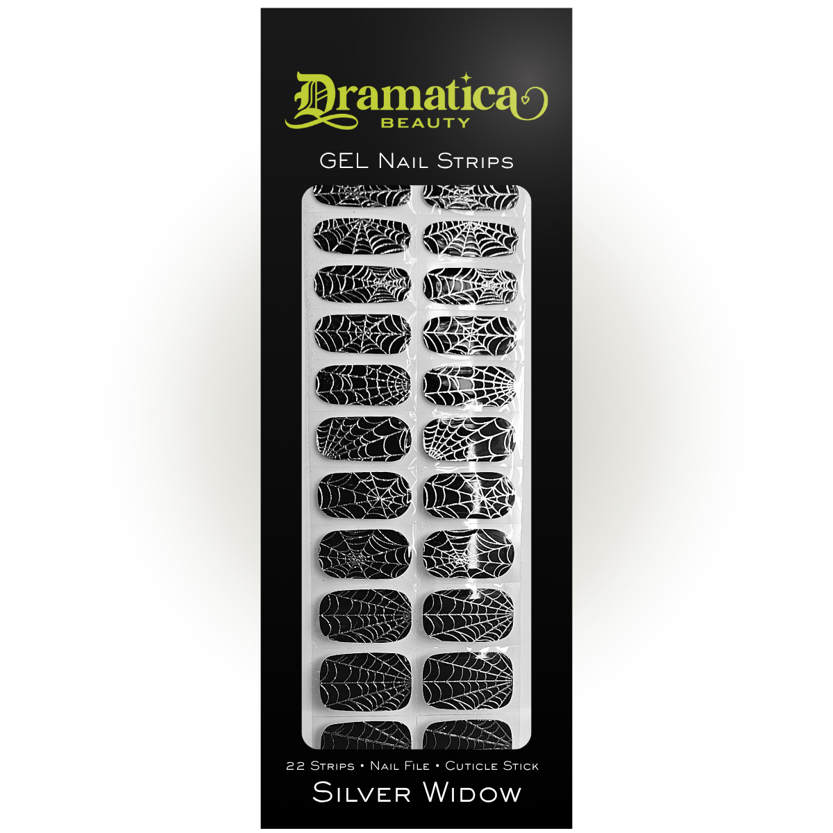 Silver Widow Gel Nail Strips