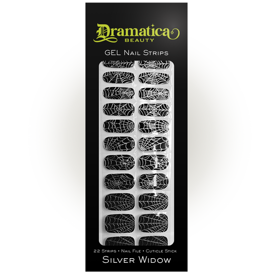 Silver Widow Gel Nail Strips