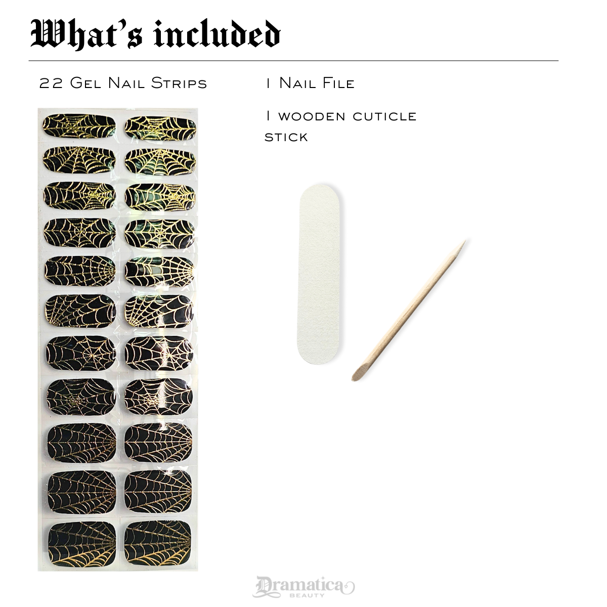 Gold Widow Gel Nail Strips