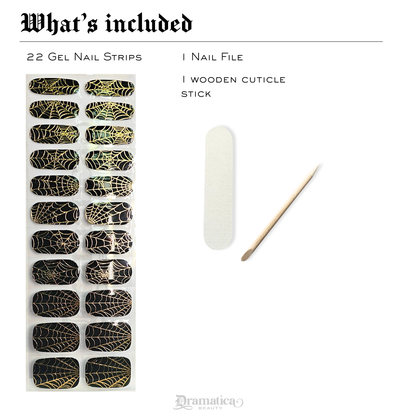 Gold Widow Gel Nail Strips