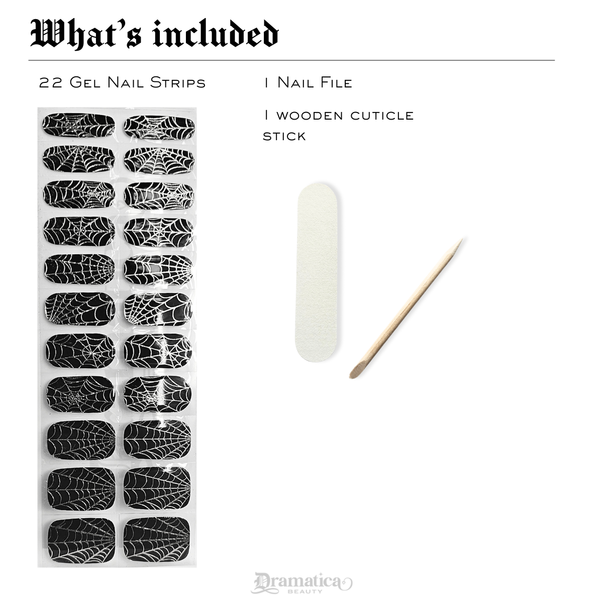 Silver Widow Gel Nail Strips