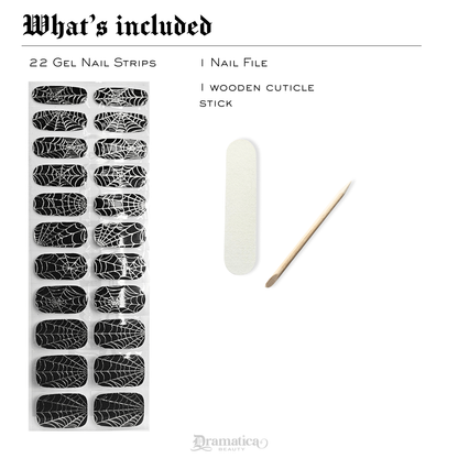 Silver Widow Gel Nail Strips