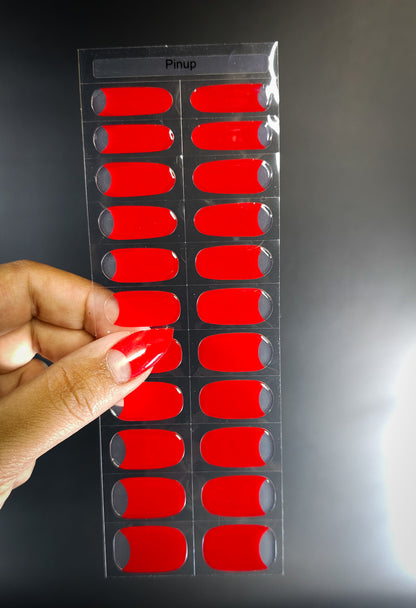 Pinup—Red Half-Moon Gel Nail Wrap
